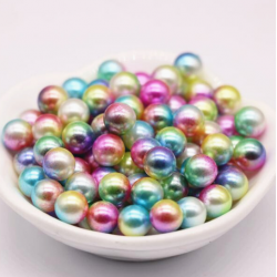 Perles acryliques rondes arc en ciel 8 mm