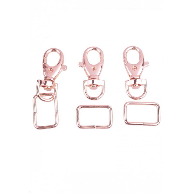 Porte-clés or rose en métal avec anneau - or rose