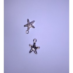 Pendentifs/breloques étoile de mer en métal 16x12mm
