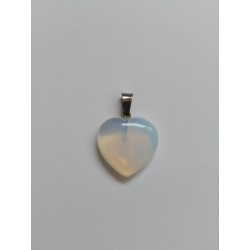 Pendentif coeur en pierre naturelle Opalite 28x20mm