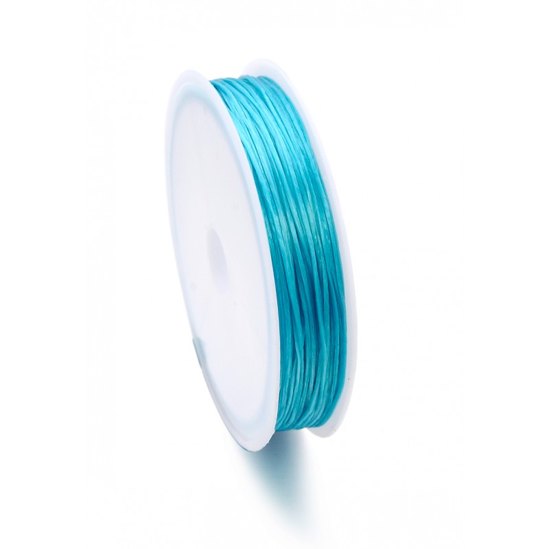 Fil de nylon élastique plat 0,8mm-bleu azur(12 mètre par rouleau)  https://support-creativite.com/