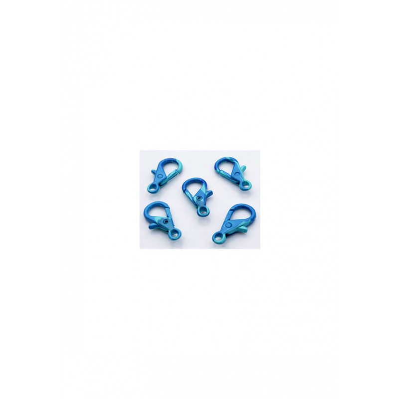 Fermoirs porte-clés en métal 28x14mm Bleu